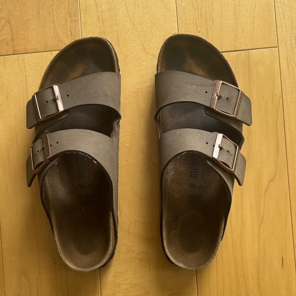 Taupe leather brown Birkenstock Sandals